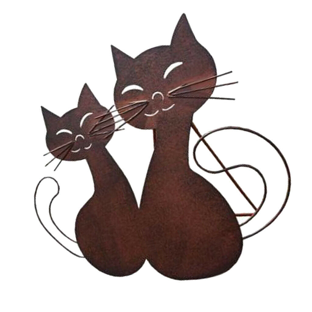 Iron Art Cat Metal Sculpture Spring Handicraft Crafting Furnishing Craft for