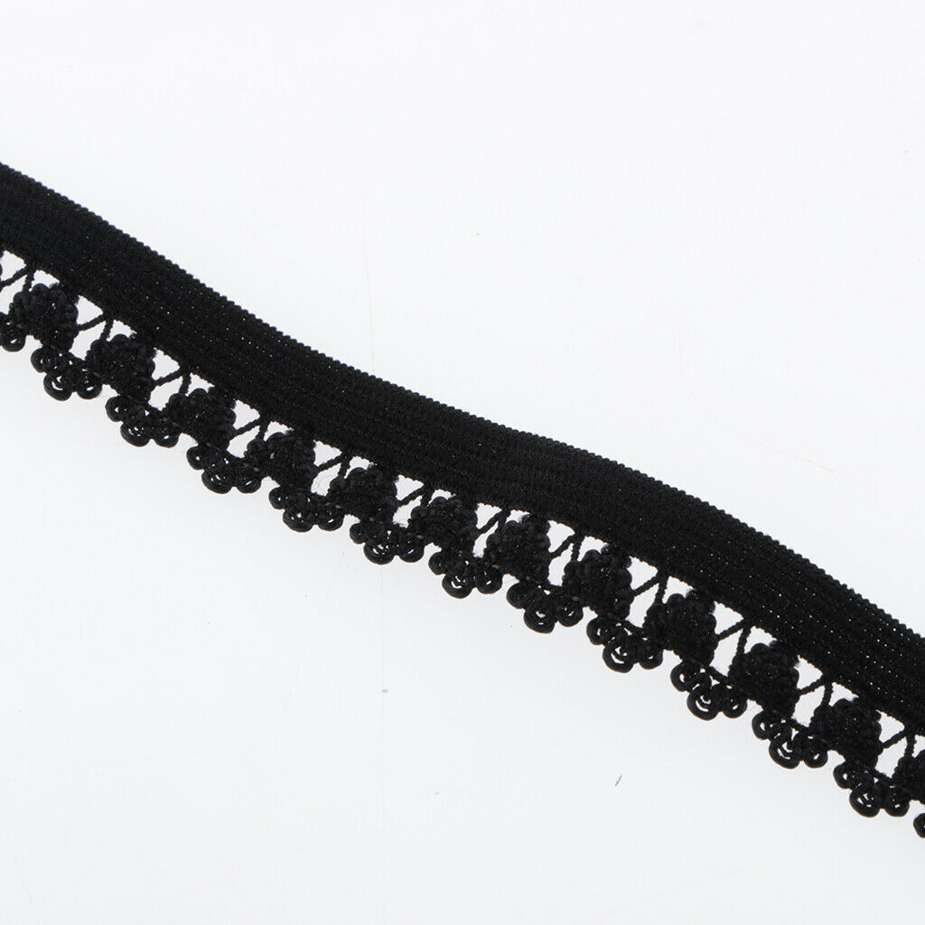2pcs 13mm Crown Elastic Lace Trim Sewing for Dress Skirt 50 Yards/each