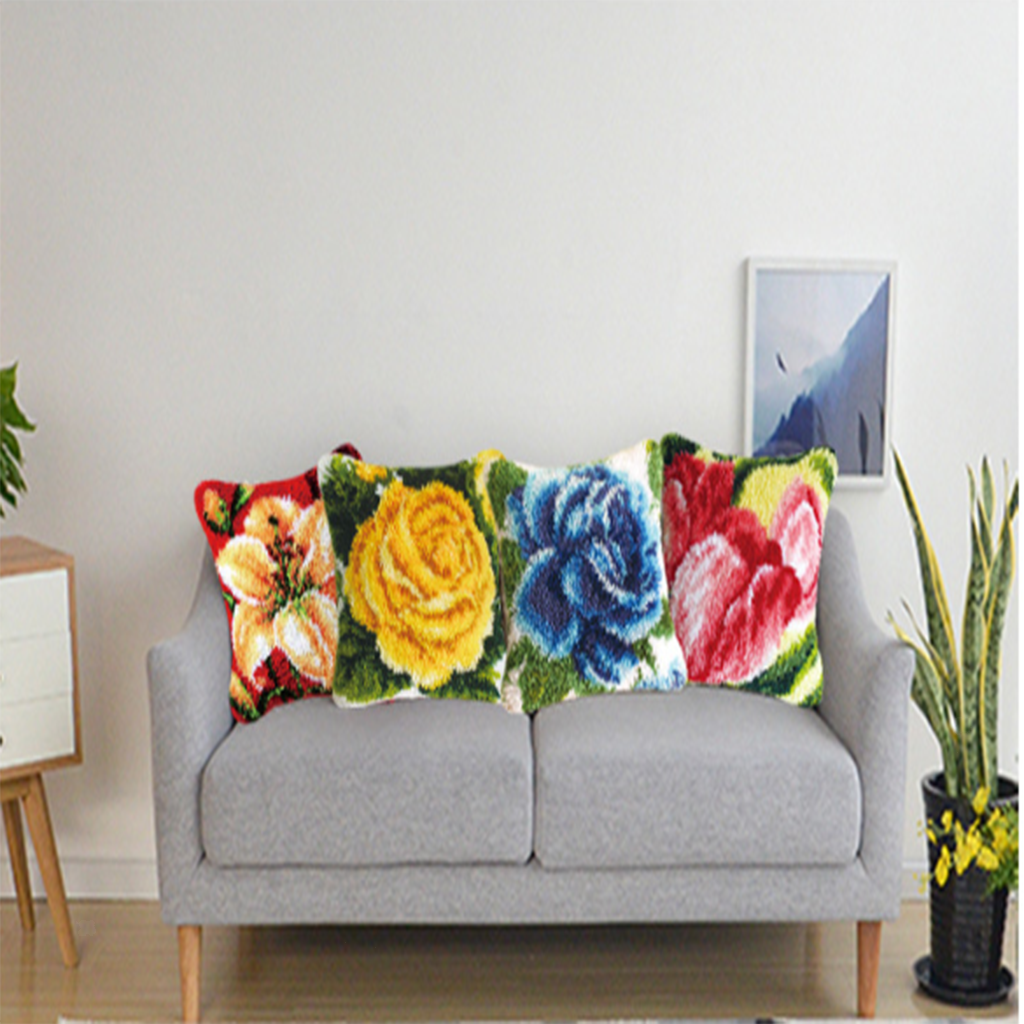 2 Pieces Round Blank Latch Hook Rug Canvas Mat Tapestry Rug DIY Crafts