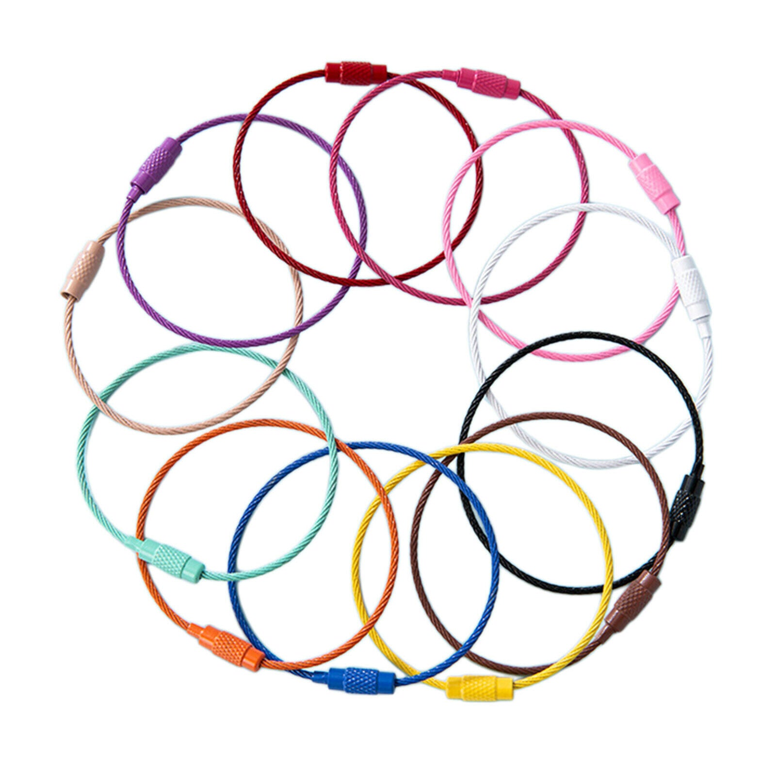 30Pcs Wire Keychain Cable 6in Stainless Steel for Key Fobs ID Tag Key Holder