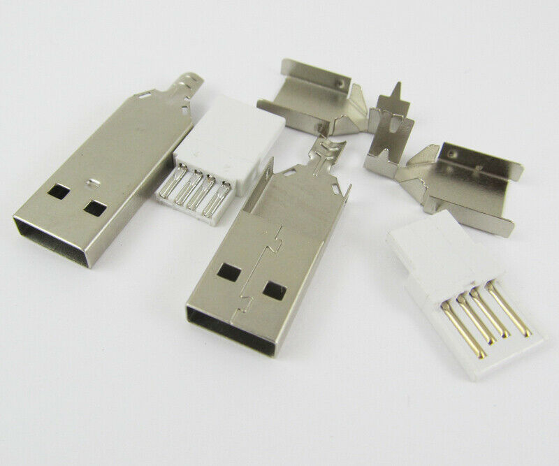 100pcs USB2.0 USB 4 Pin Plug Male Socket Connector for PC Use