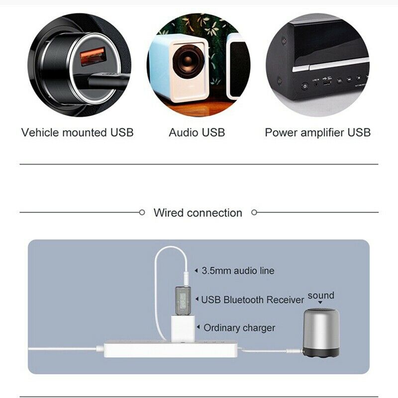 USB Bluetooth Receiver Bluetooth Adapter Bluetooth Transmitter for Speakers PoW5