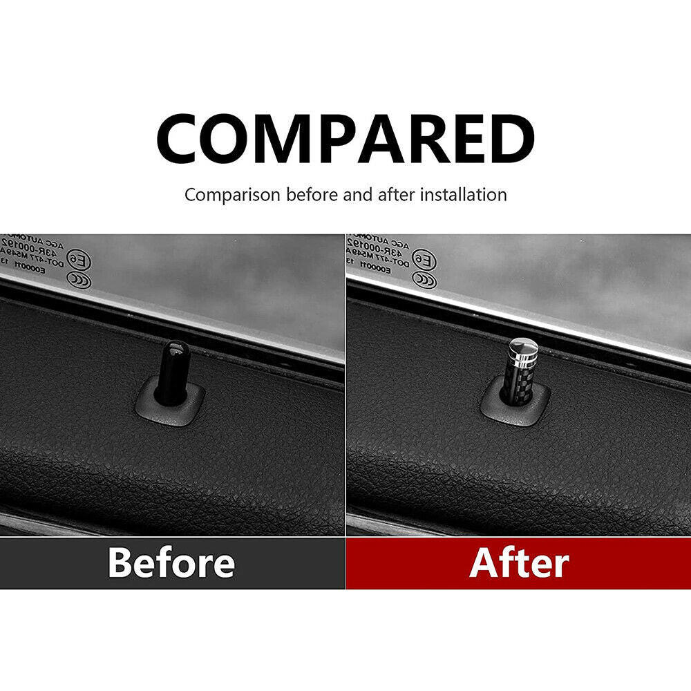4PCS Universal Door Lock Pin Cover Carbon Fiber Car Interior Car Accessories