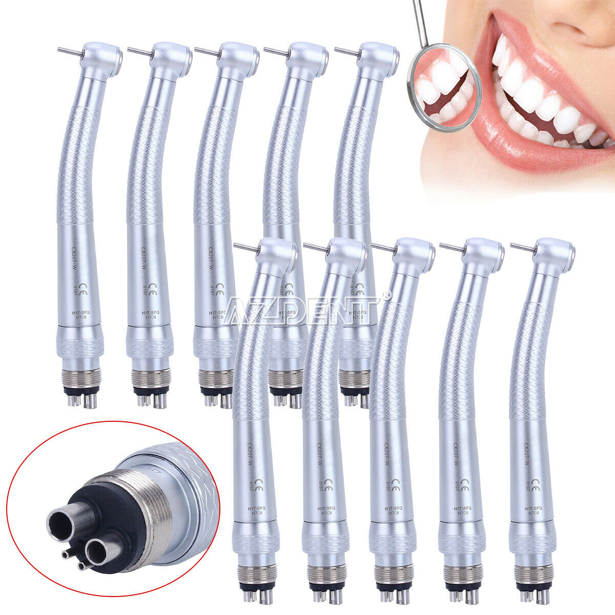 20X COXO Dental 4 Holes High Speed Handpiece Push 3 Water Spray & Quick Coupling