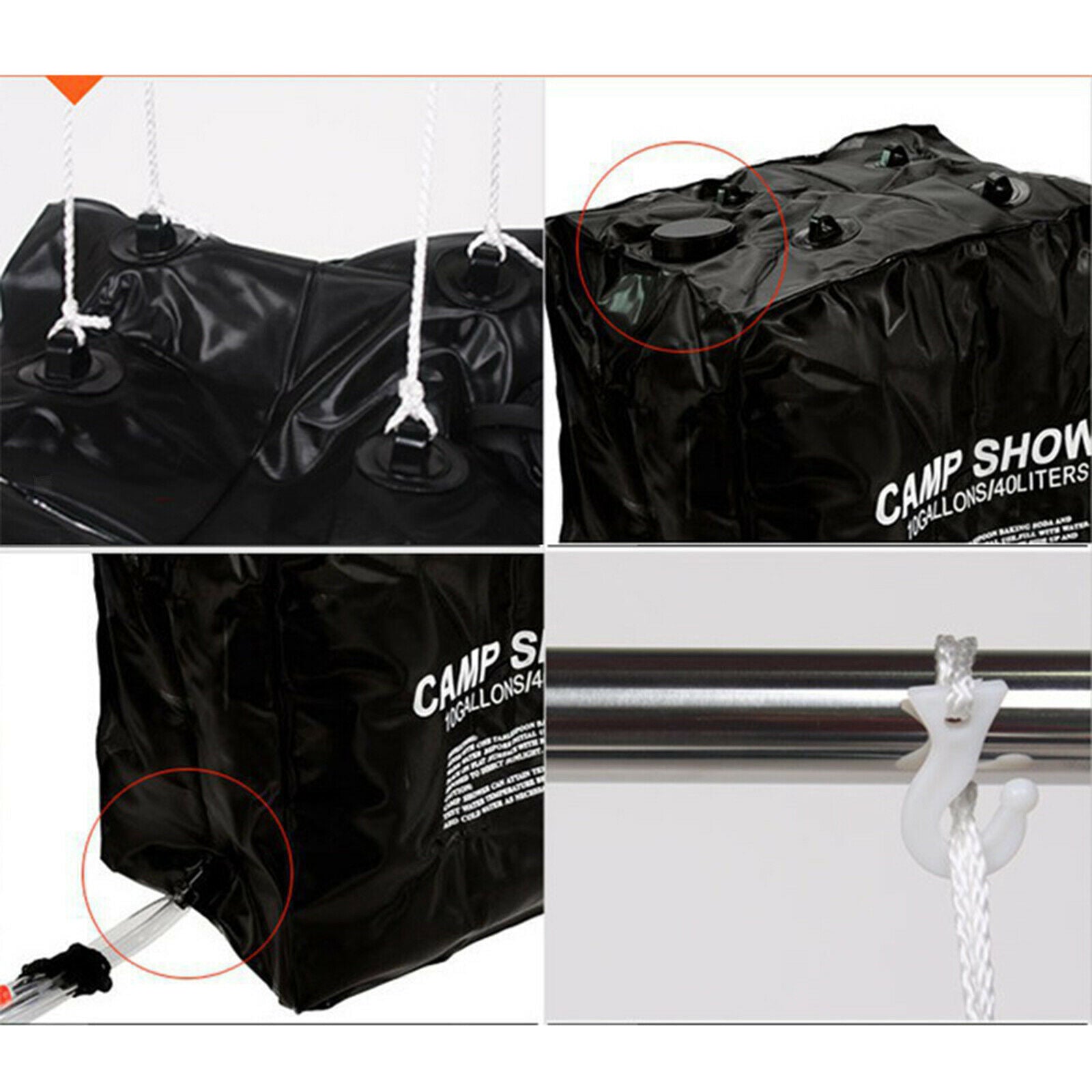 Portable Shower Bag 40L Solar Sun Heating Camping Bath Bag Outdoor Hiking