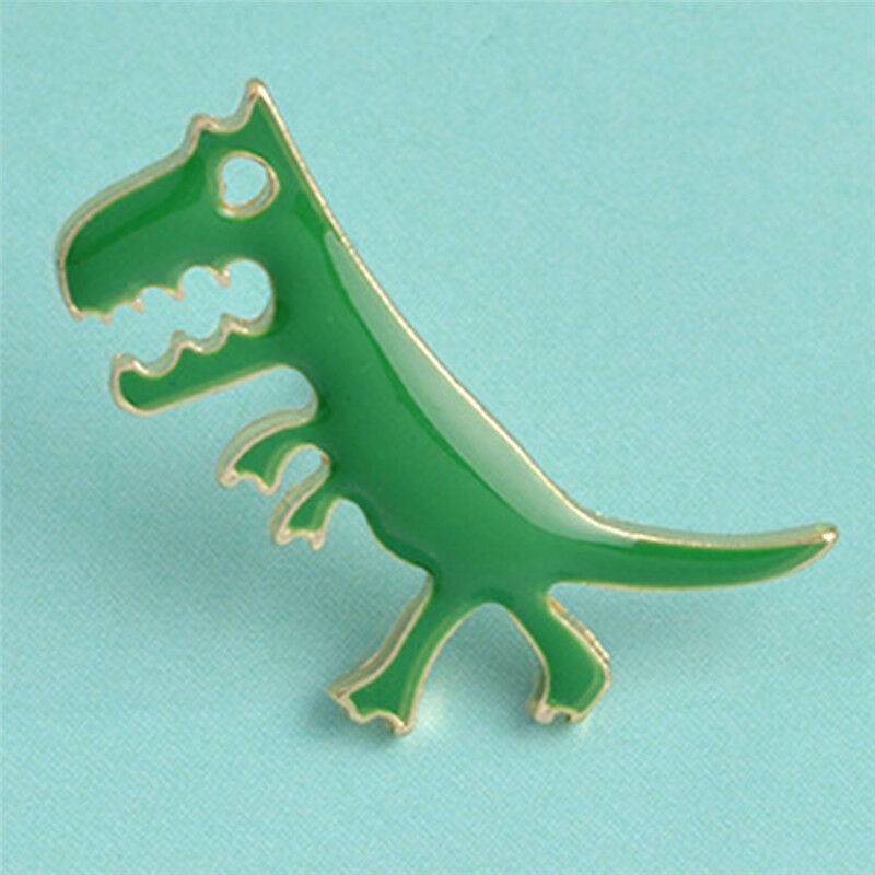 Cartoon Dinosaur Animals Girl Enamel Collar Pins Badge Corsage Brooch Jewe.l8