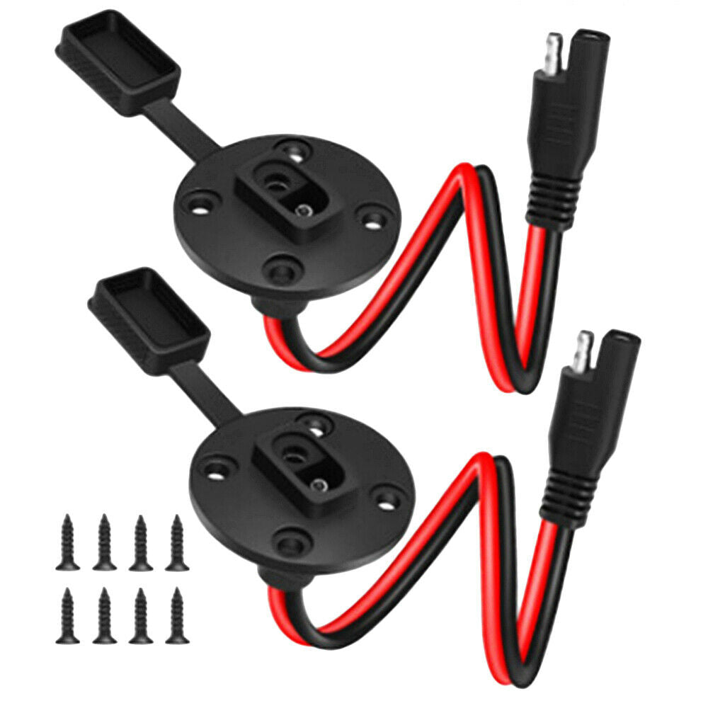 4 x 33cm Waterproof Solar SAE Single Head Line Socket Sidewall Port Connect Wire