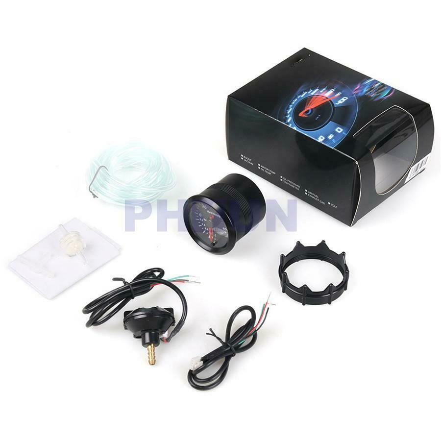 12V 52mm Car Turbo Boost Meter Bar Pressure Gauge 7 Color LED Digital & Pointer