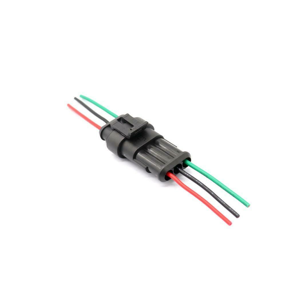 Set Of 10 3-Pin Cable Plug Connector, Car Waterproof Electrical Plug With Wire