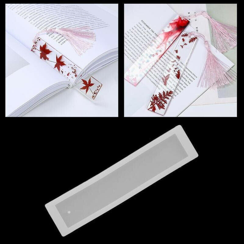 DIY Rectangular Bookmark Silicone Molds Jewelry Making Crystal Epoxy UV R.l8