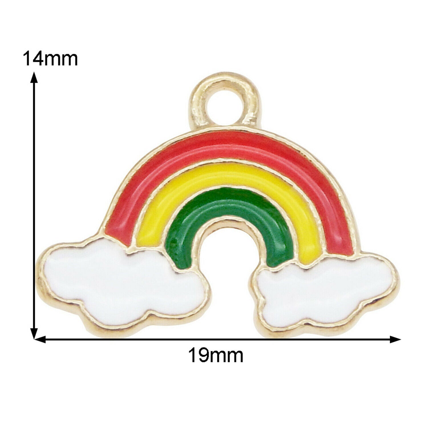 20PCS Colorful Enamel Plated Cloud Rainbow Bridge Pendant Charms DIY Findings