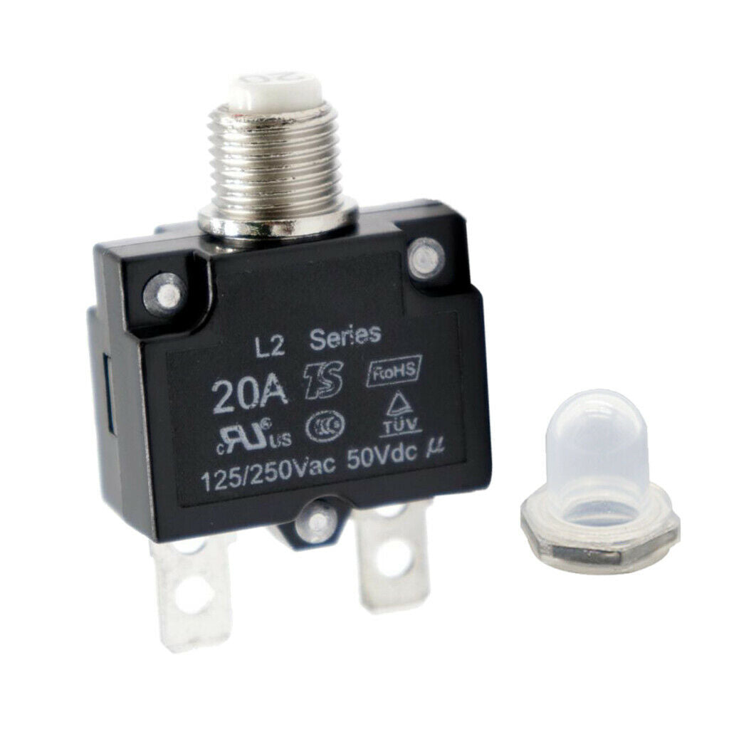 4x 50V DC Push Button Circuit Breaker Manual Overload Protector Switch