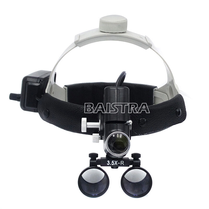 Dental 3.5X Surgical Headband Leather Medical LED Binocular Loupes DY-106 Black