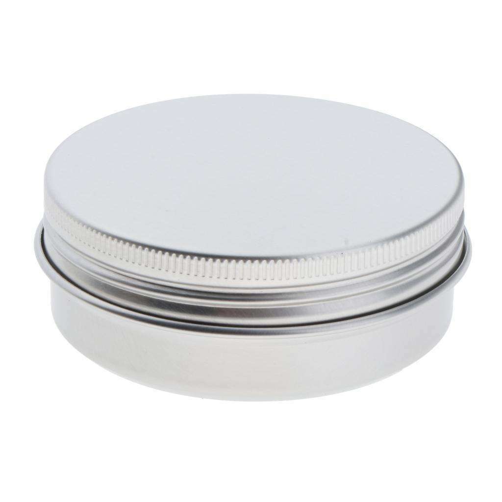 10x Round Aluminum Tins Lotion Wax Storage Jars Salves Containers Cans Case
