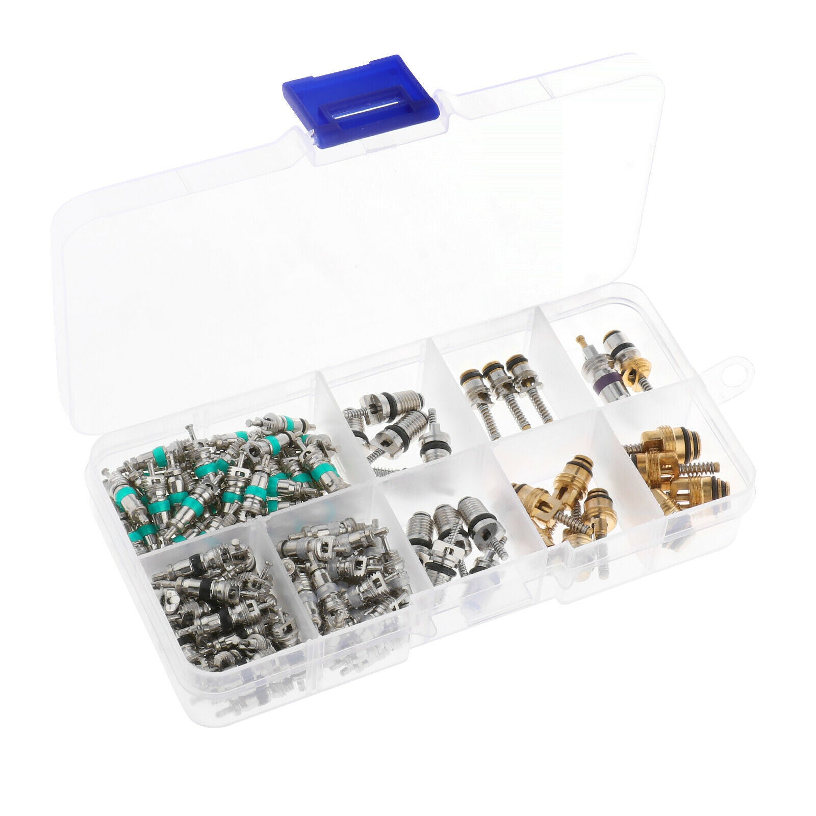 Set Of 134 Pieces A / C Schrader Valves R134a Tires Set Screws Nuts