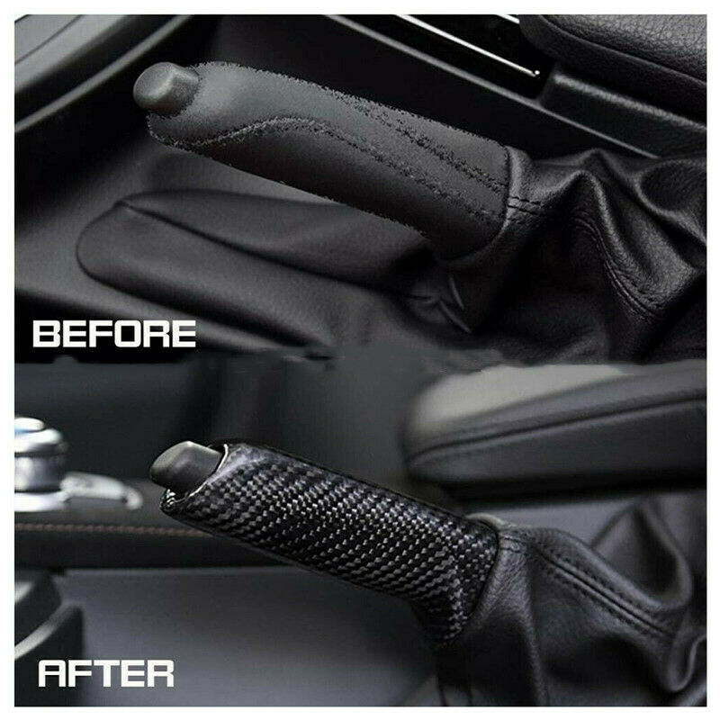 For BMW E46 E90 E92 E60 E39 F30 F34 F10 Carbon Fiber Car Handbrake Grips Cover