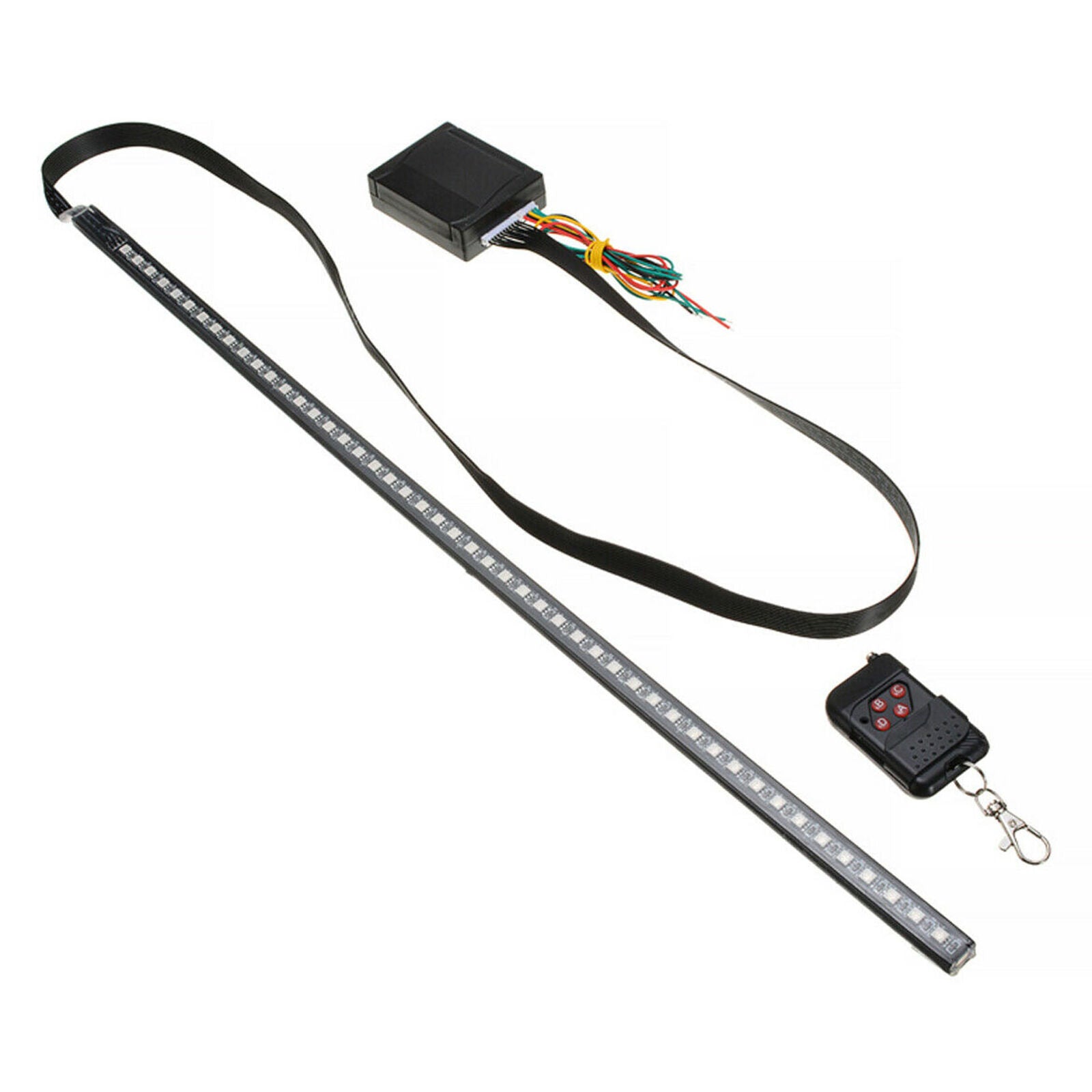 22'' 48LED RGB Car Scanner Knight Rider Strobe Flash Light Strip+Remote