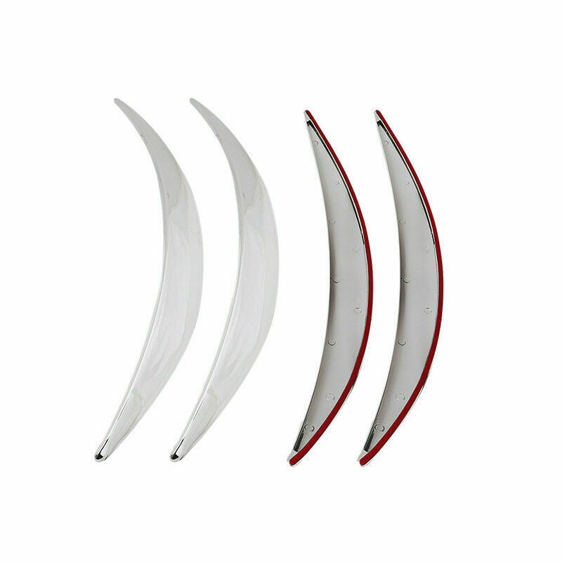 4PCS Chrome Car Wheel Eyebrow Arch Protectors Trim Lips Fender Flares Universal