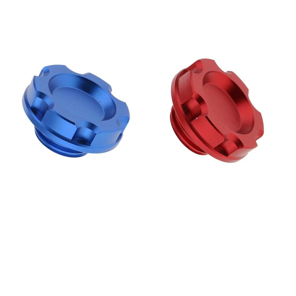 2PCS M32x3.5 Car Engine Fuel Filler Tank   Cover Plug For  Blue+Red