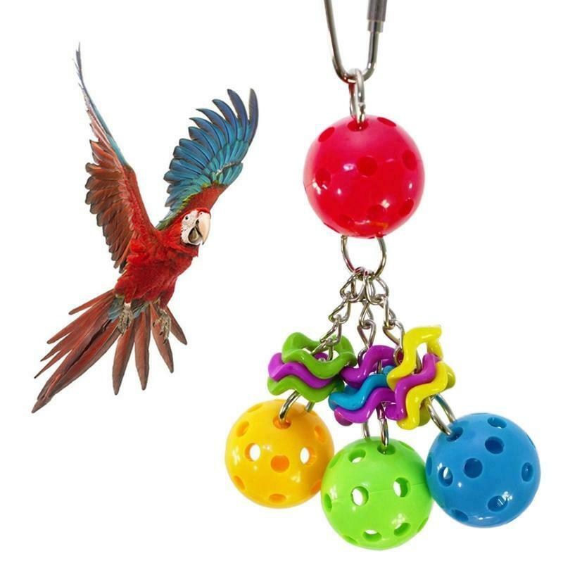 Bird Cage Colorful Ball Parrot Bird Parakeet Bite Climbing Play Hanging Toys