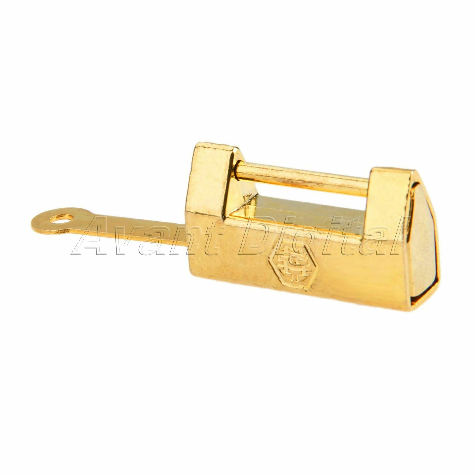 Chinese Old Style Lock Padlock Wood Chest Jewelry Box Suitcase Hardware Decor