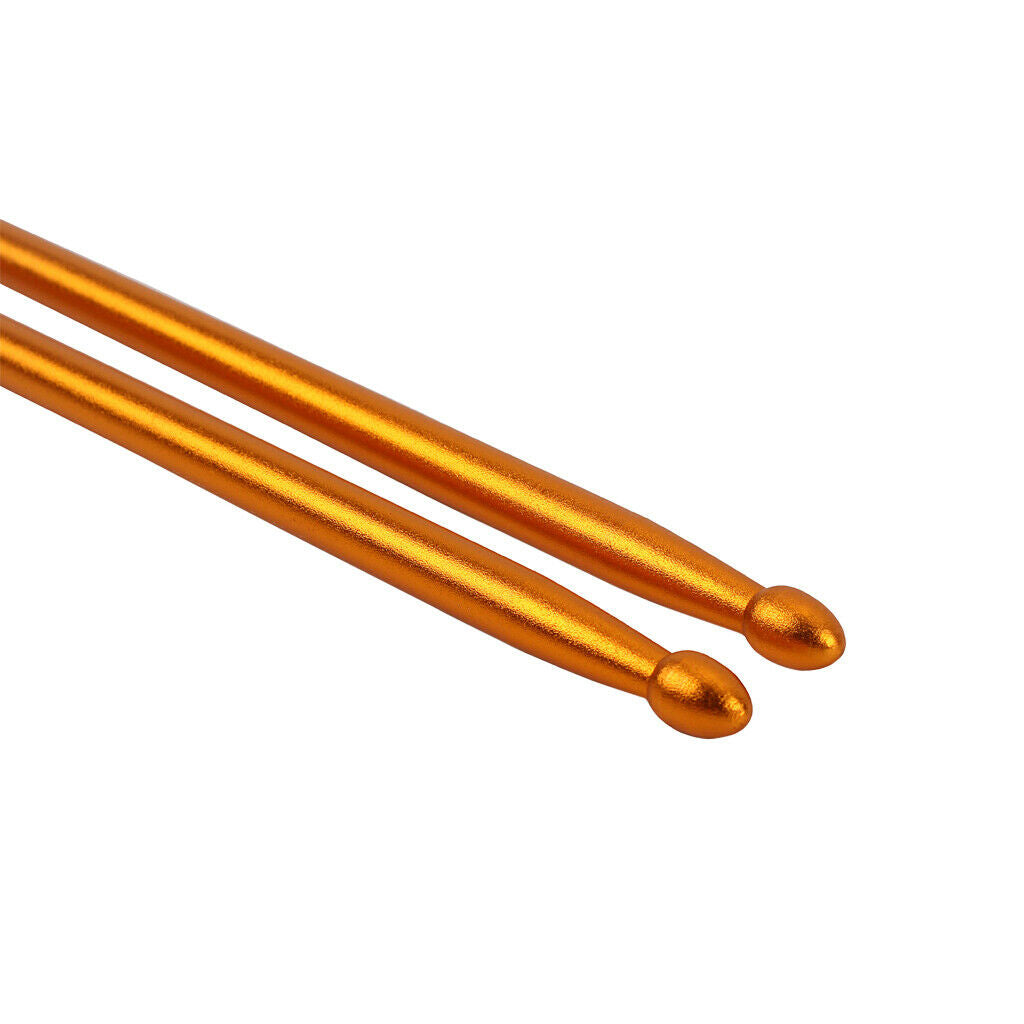 1 Pair 5A Metal Drum Stick for Jazz Drum and Dumb Drum Pad Practicing Golden