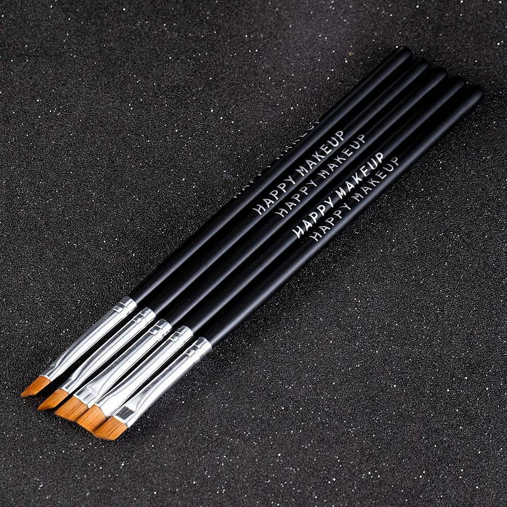 5 x Eyebrow Inclined Flat Angled Brush Eyeliner Eyeshadow Eye Brow Makeup Tools~