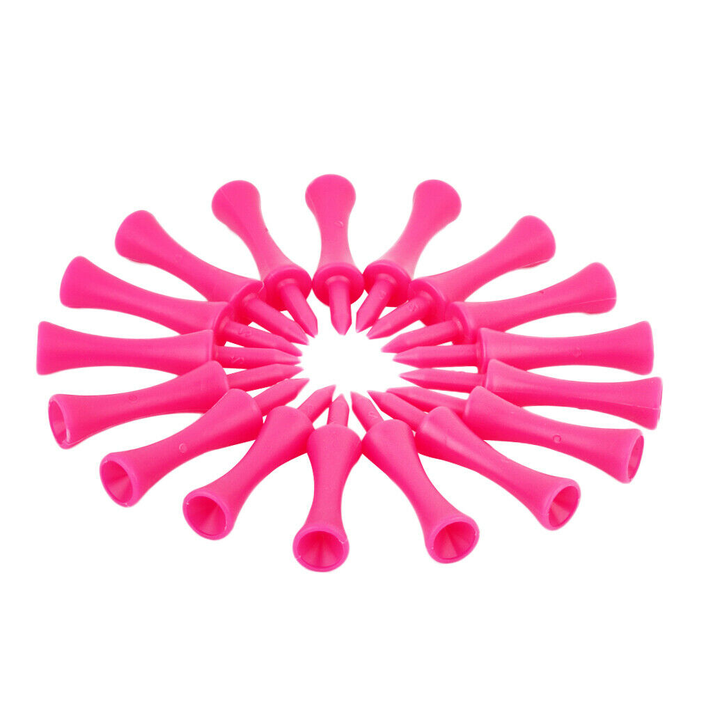 100Pcs Golf Tee Double-deck Hot Pink Tee SN006 60MM