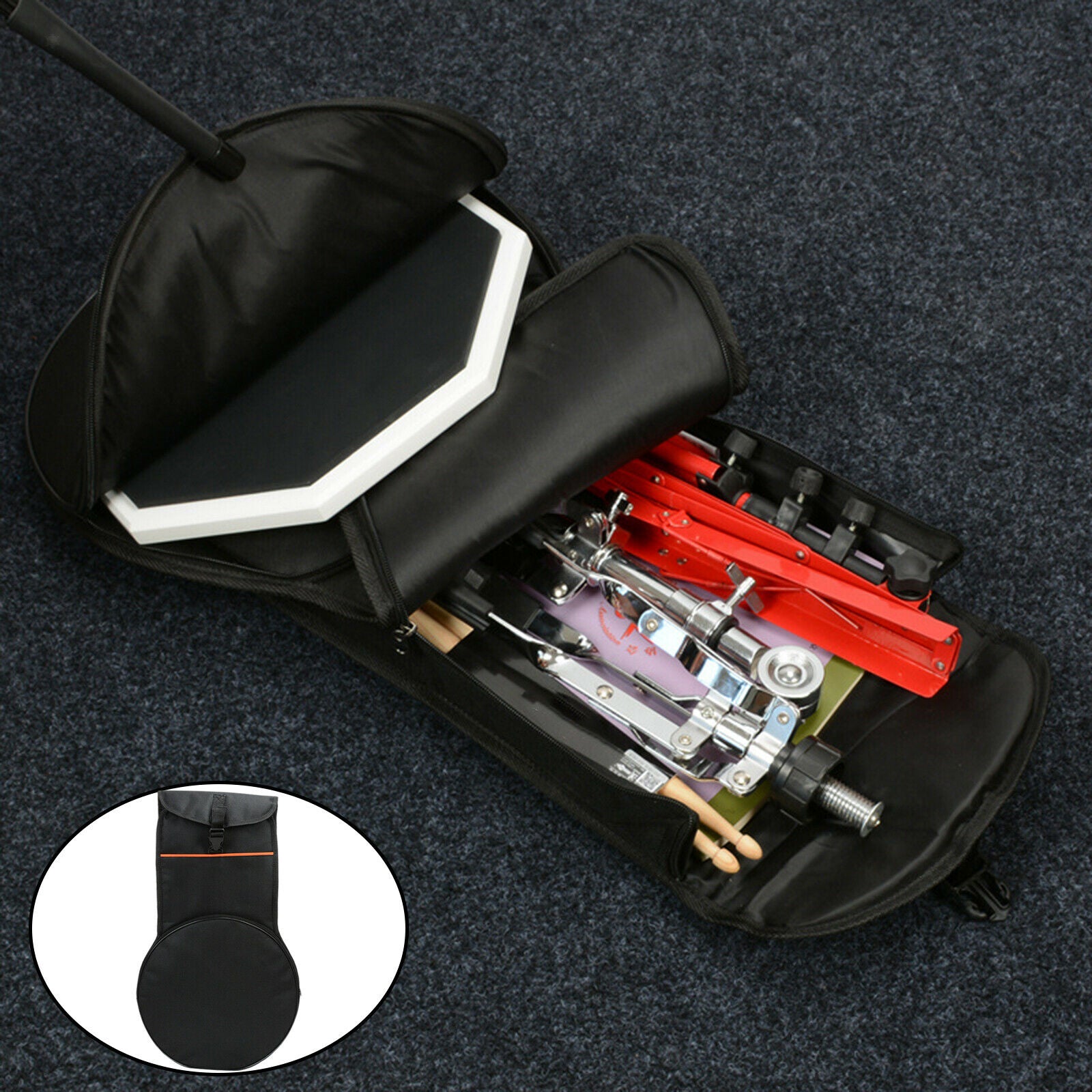 Portable 12 Inch Dumb Drum Bags Storage Bag Shoulder Bag Adjustable Straps