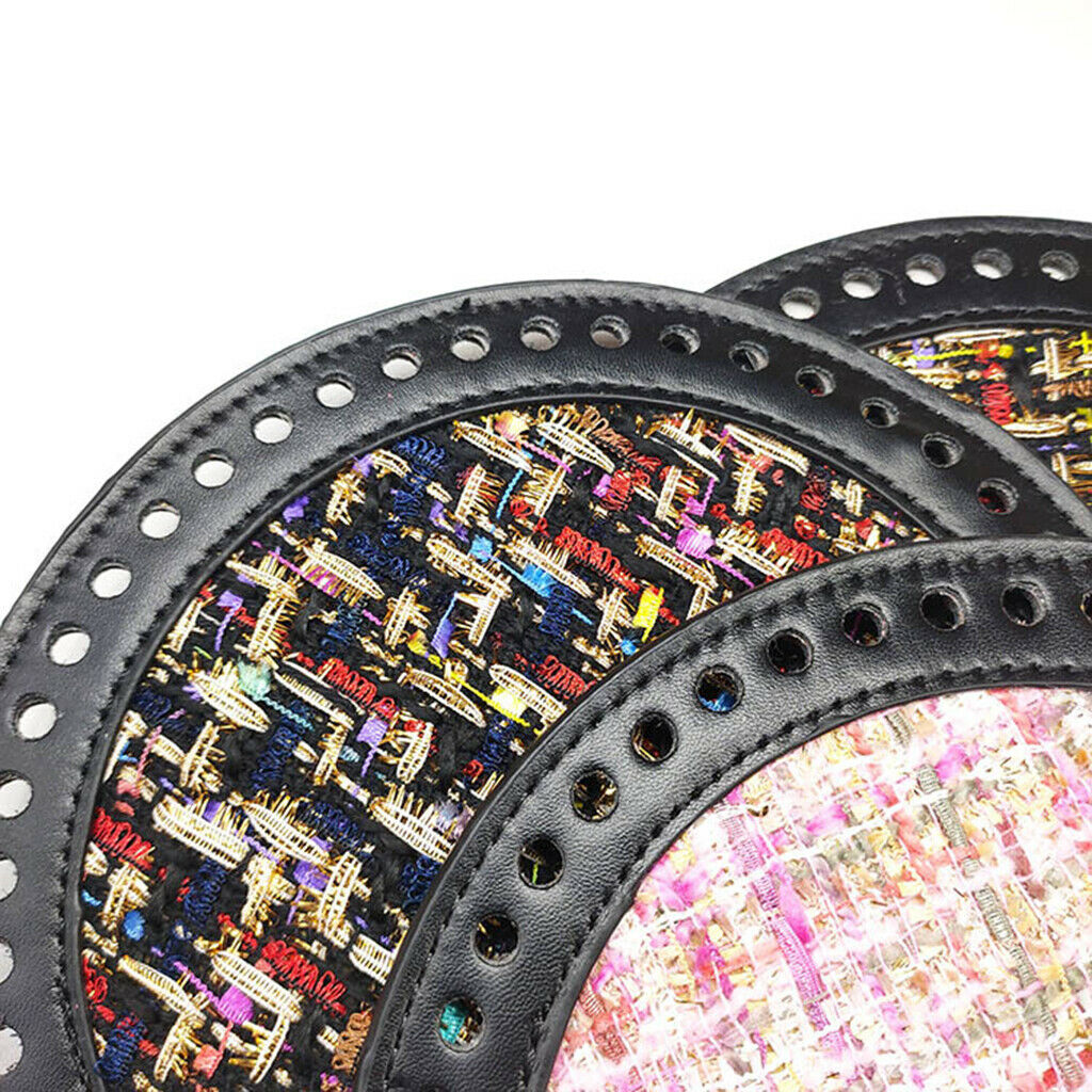 2X Round Crochet Bag Bottom Shaper Pad Insert Base for Purse Making Black+Mixed