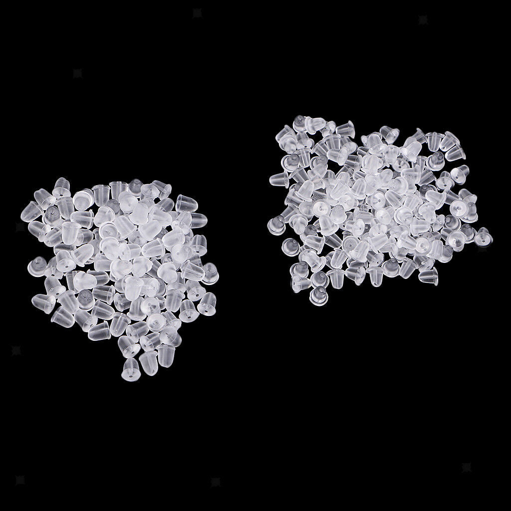 250x Assorted Size Rubber Replacement Earring Backs Bullet Stoppers Earnuts