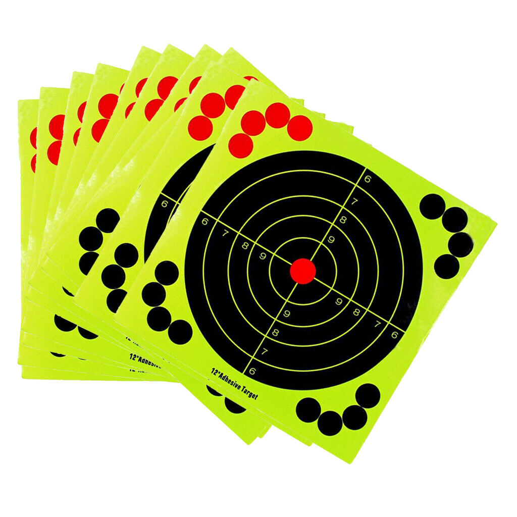 10 Pack 12inch Round Shape Shooting Targets Self Adhesive Gun Range Paster