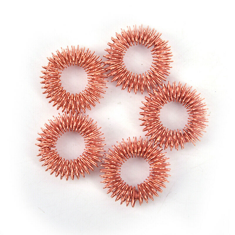 5pcs Copper Color Finger Massage Ring Acupuncture Ring Body Relax Hand Ma.l8