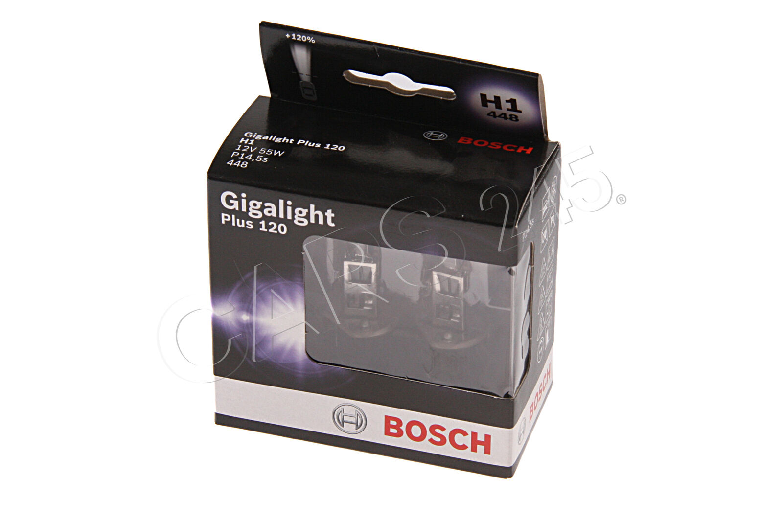 H1 Halogen Bulbs 2 StÃ¼ck 12V 55W GIGALIGHT Plus 120 P14,5s BOSCH 1987301105