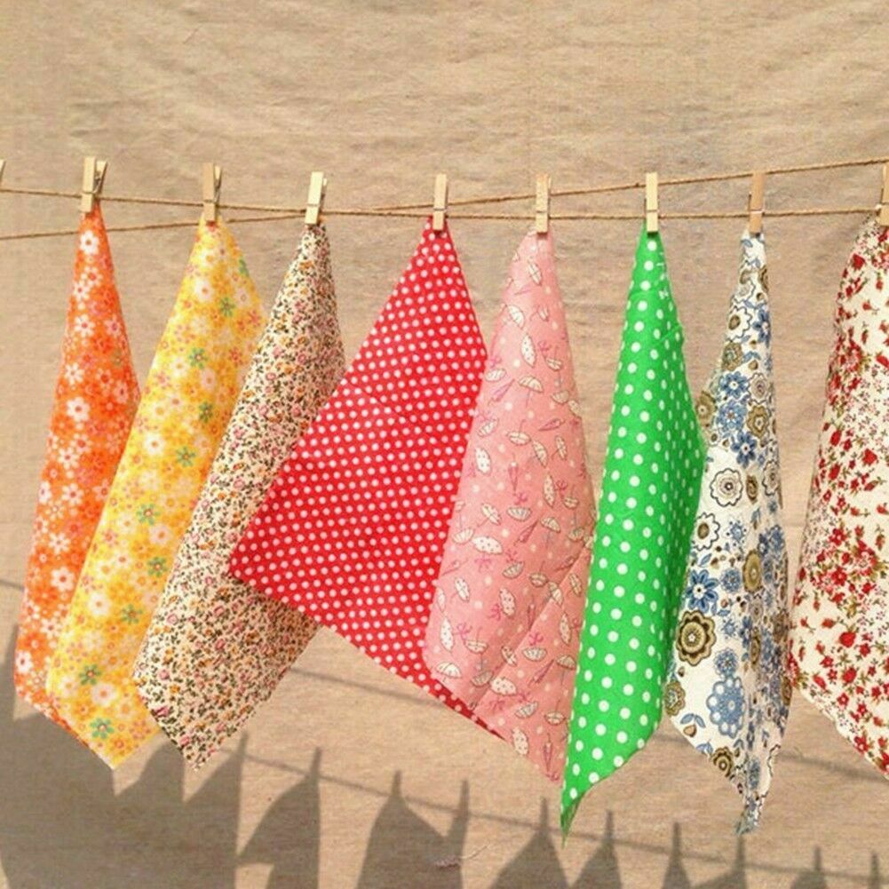 50x Floral Cotton Fabric Bundle Patchwork Scraps Quilting Sewing Crafts 10X10cm
