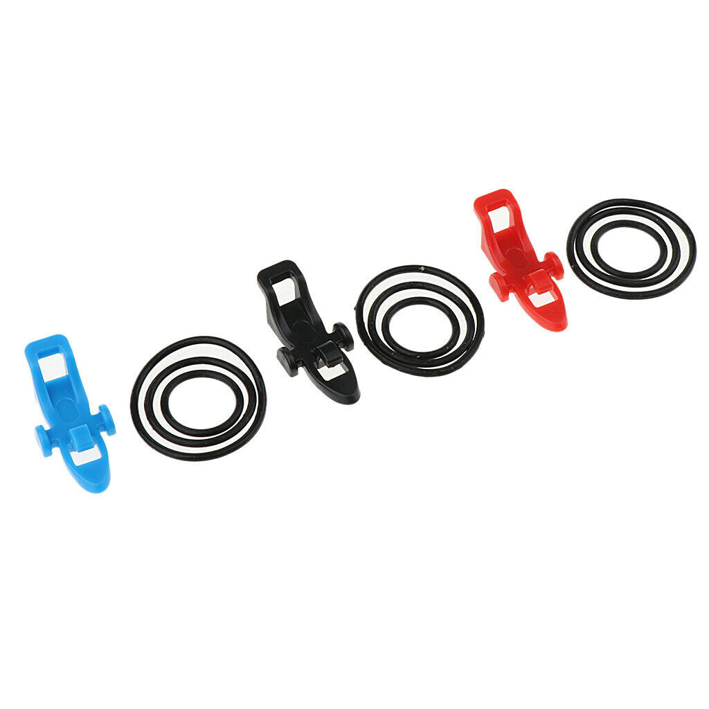 3x FISHING ROD POLE HOOK KEEPER HOLDER WITH RUBBER RINGS ADJUSTABLE