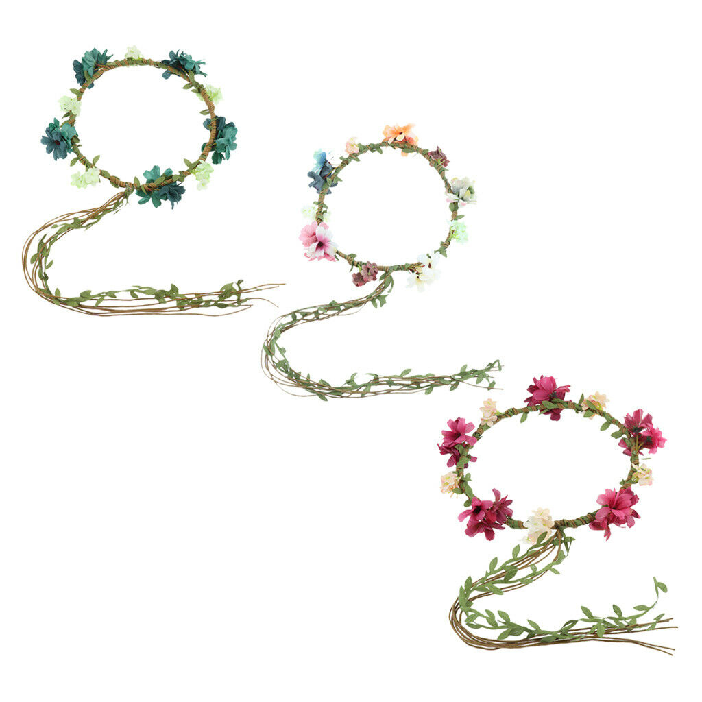 Women Flower Headband Floral Style Cross Head Wrap Hair Band Rose Red