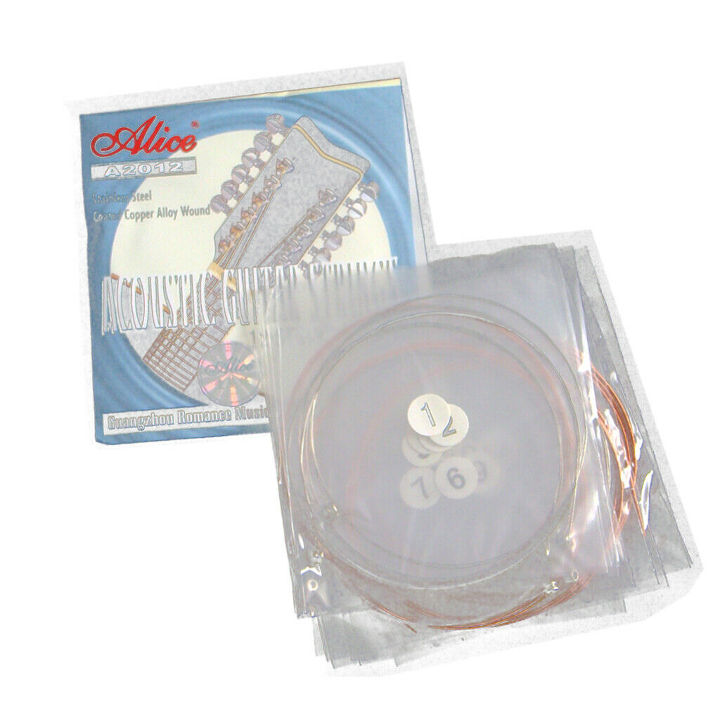 12 Copper Coiled Strings Acoustic Guitar Replacements