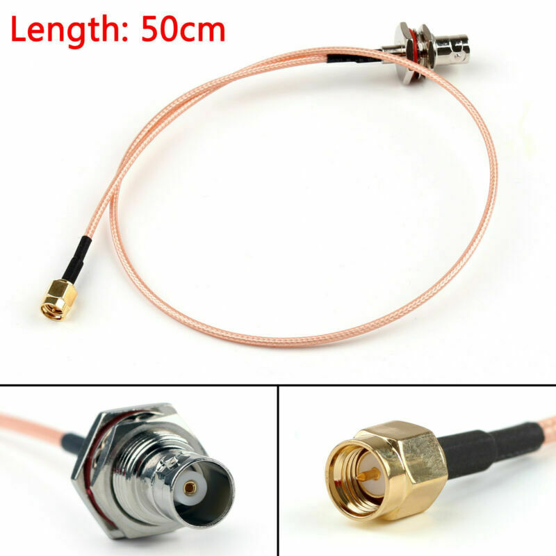 5PCS 50cm RG316 Cable BNC Female Bulkhead Jack To SMA Male  Straight Pigtail B5