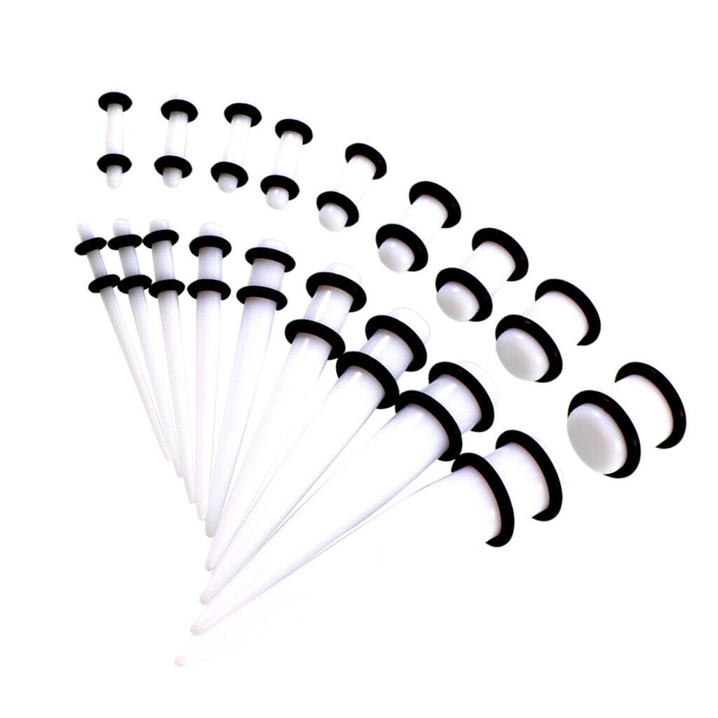 36 Pieces Ear Gauges Stretching Kit Plugs Tunnel Taper 14G-00G Expanders Kit