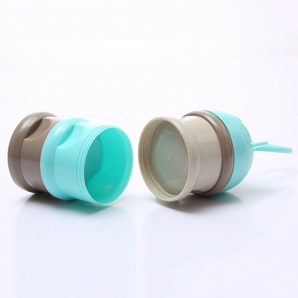 Baby Stackable Formula Dispenser & Snack Containers 3 Layers Non-Spill blue