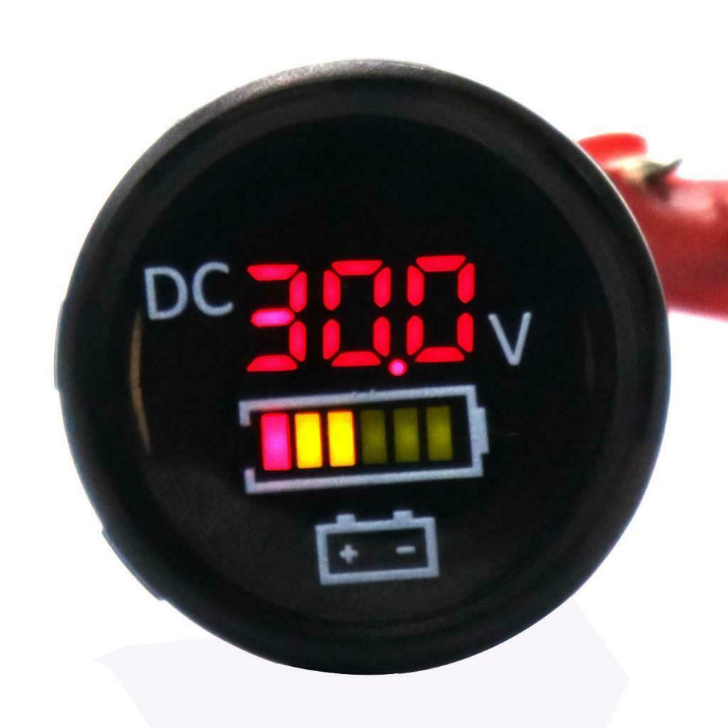 Red LED Digital Waterproof Voltmeter Gauge Meter 12V-24V For Car Motorcycle