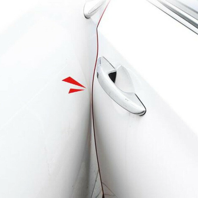 5M Carbon Fiber Car Door Moulding Rubber Scratch Protector Strip Edge Guard Trim