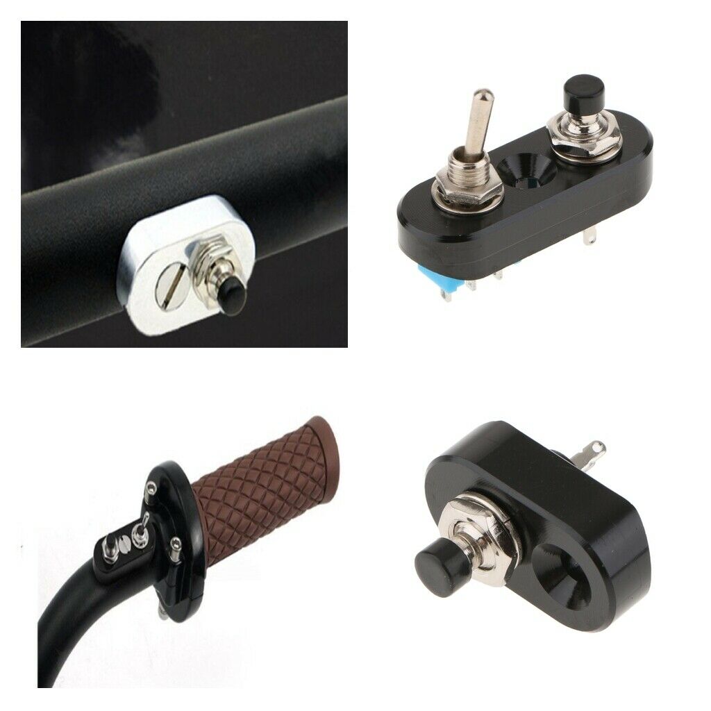 2 x CNC Mini Motorbike Handlebar Stop Start Kill Lever Dual + Single Switch