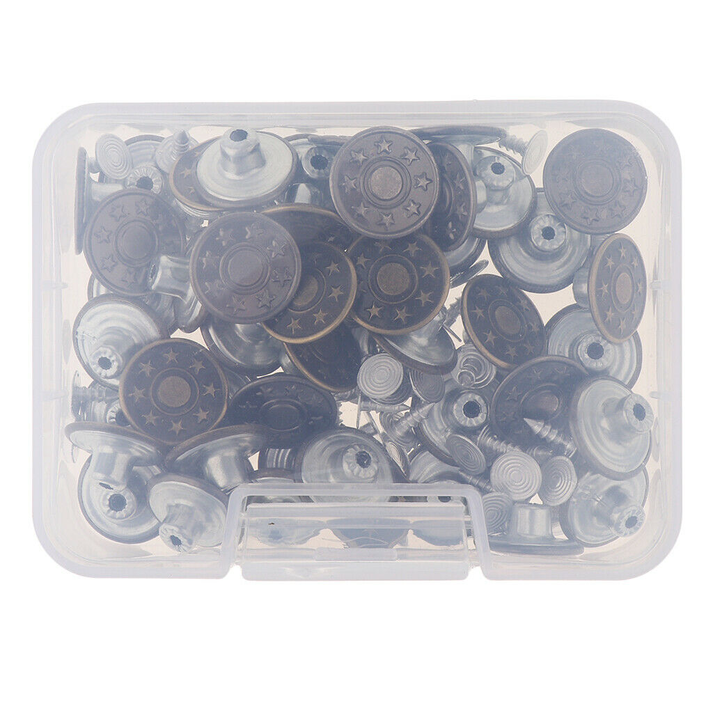 50 Sets of Jeans Buttons to Knock in Without Sewing