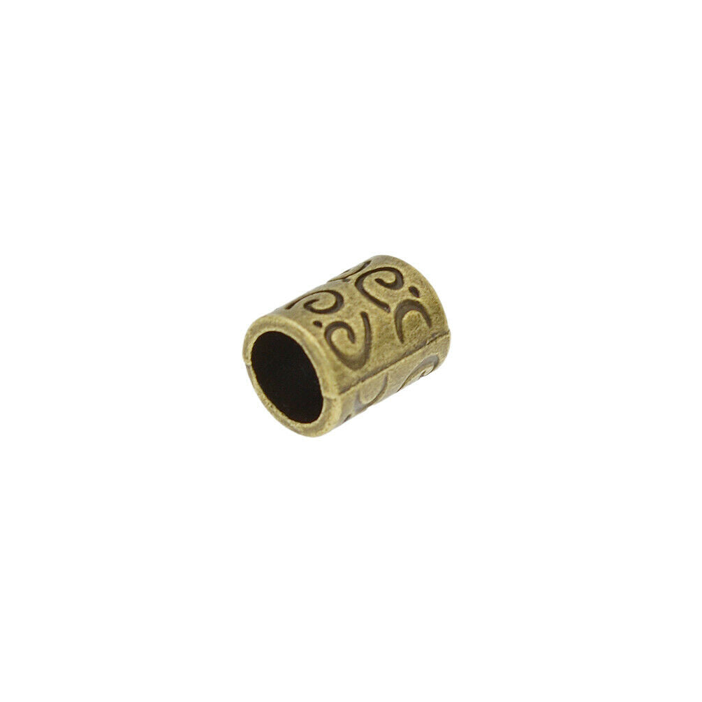 10 Pcs Bronze Hair Braid Rings Cylinder Dreadlock Hair Beads Jewelry Accessories