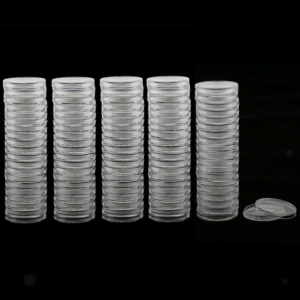 100x Transparent Memorial Coin Display Capsules Protector Collectible 30mm