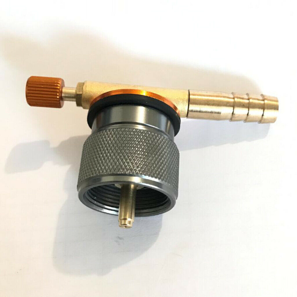 Gas Propane Flat Tank Connector Adapter with Switch Valve for amping Stove