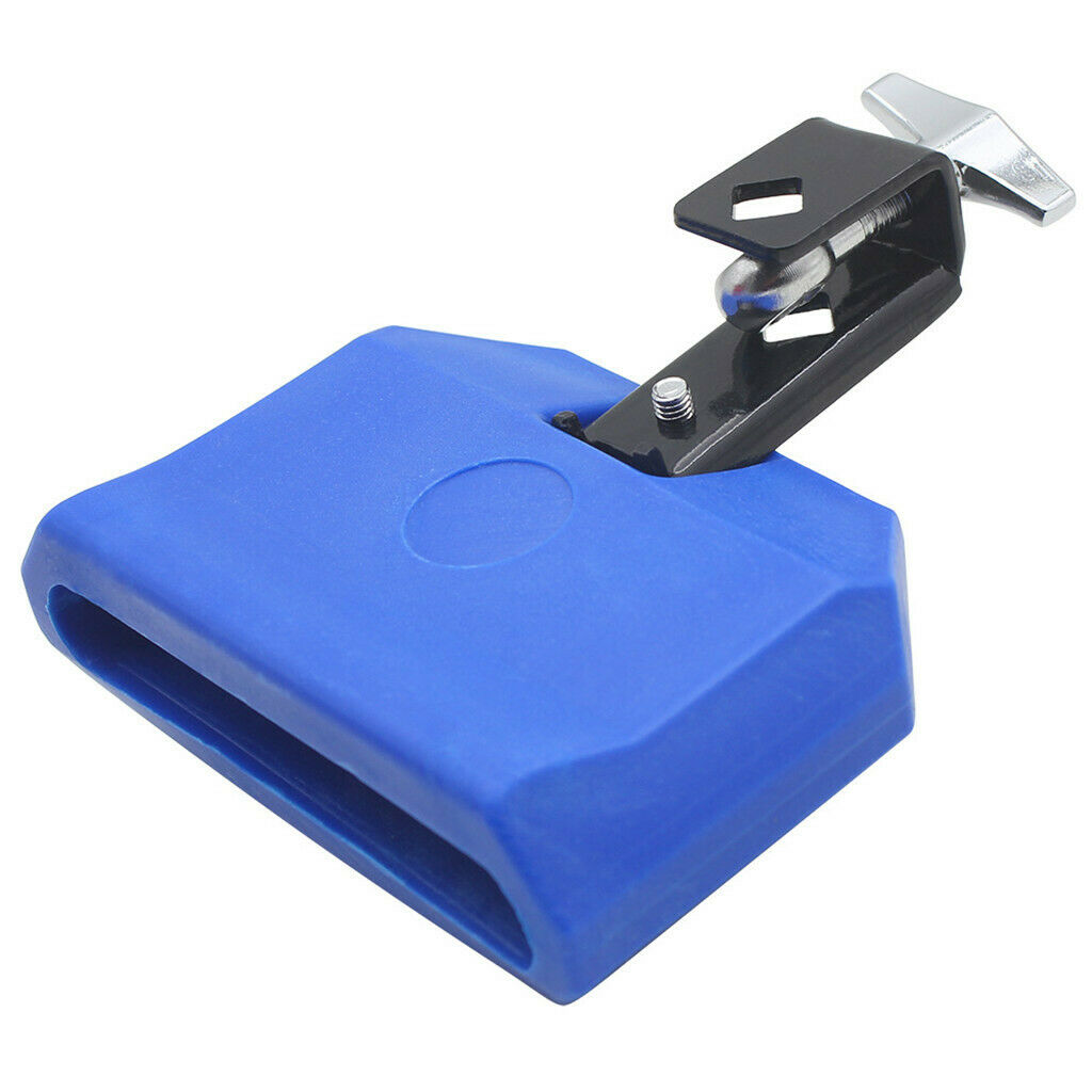 High Pitched Good Tone Easy Installation Plastic Blue Cowbell with Yellow Hammer