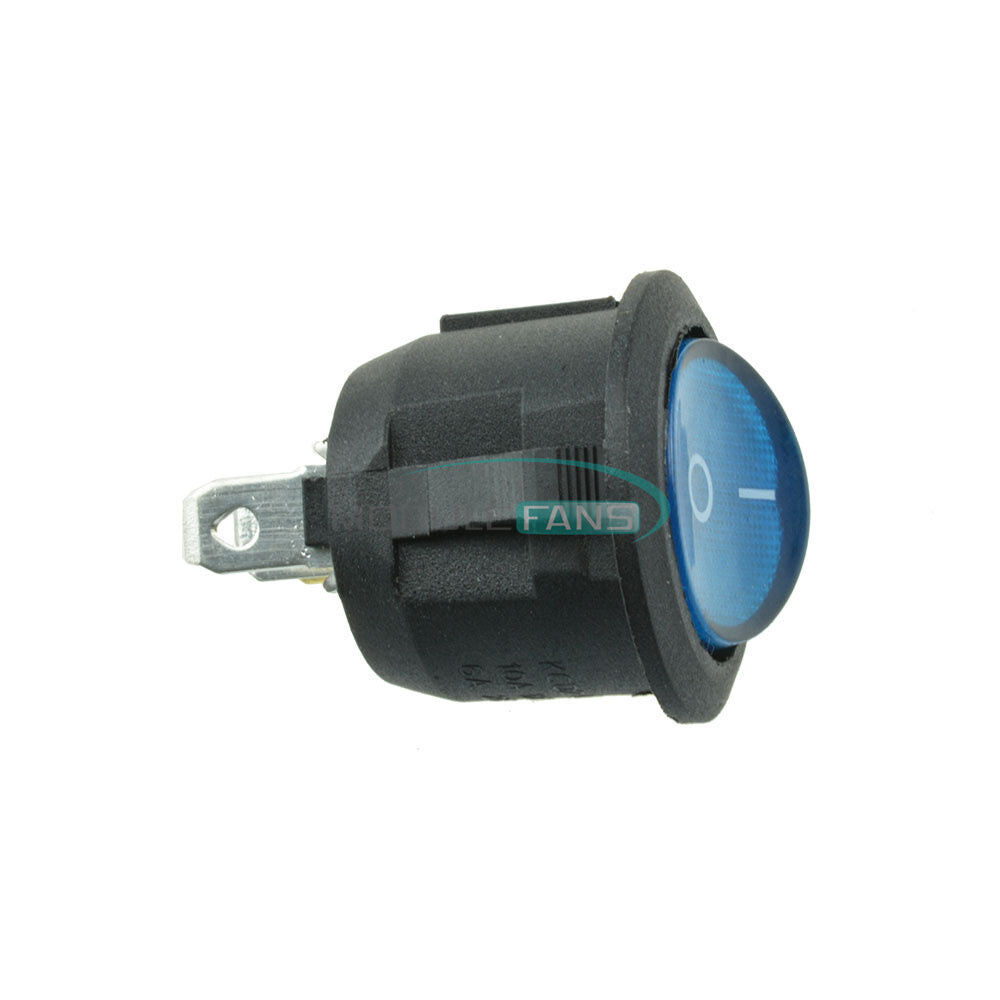 20PCS Mini Round Switch Blue 3Pin SPDT ON-OFF Rocker Snap-in
